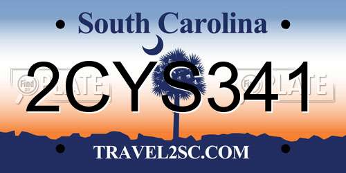 2CYS341 South Carolina License Plate