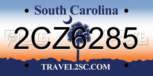 2CZ6285 South Carolina License Plate