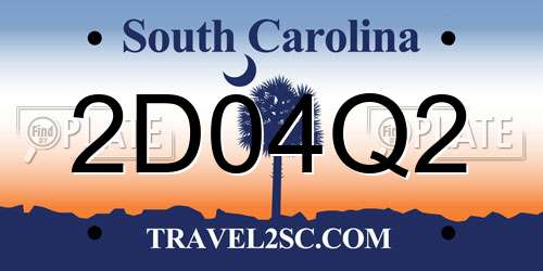 2D04Q2 South Carolina License Plate