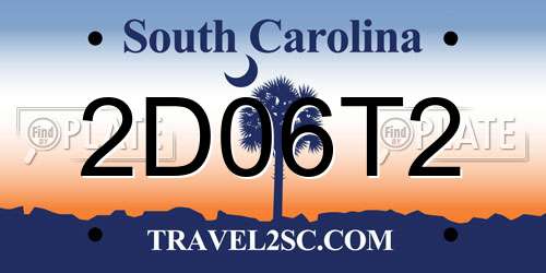 2D06T2 South Carolina License Plate