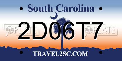2D06T7 South Carolina License Plate