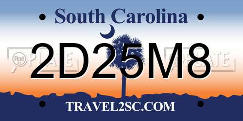 2D25M8 South Carolina License Plate