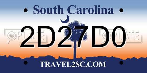 2D27D0 South Carolina License Plate