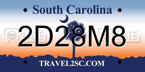 2D28M8 South Carolina License Plate