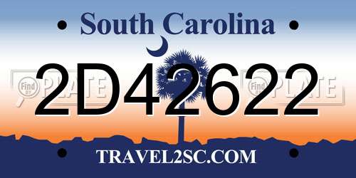 2D42622 South Carolina License Plate