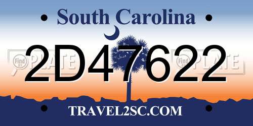 2D47622 South Carolina License Plate