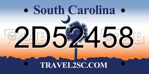 2D52458 South Carolina License Plate