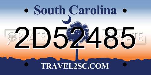 2D52485 South Carolina License Plate