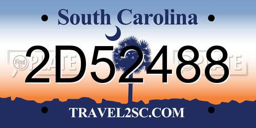 2D52488 South Carolina License Plate