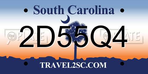 2D55Q4 South Carolina License Plate