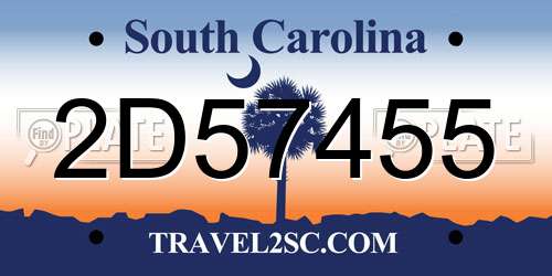 2D57455 South Carolina License Plate