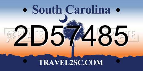 2D57485 South Carolina License Plate