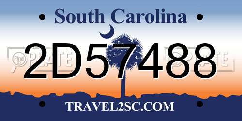 2D57488 South Carolina License Plate