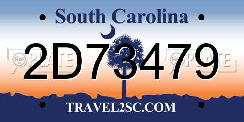 2D73479 South Carolina License Plate