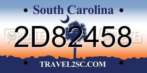 2D82458 South Carolina License Plate