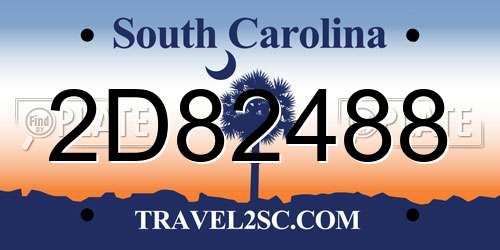 2D82488 South Carolina License Plate