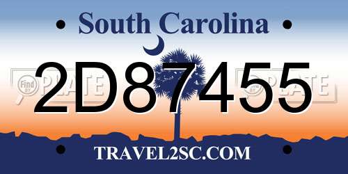 2D87455 South Carolina License Plate