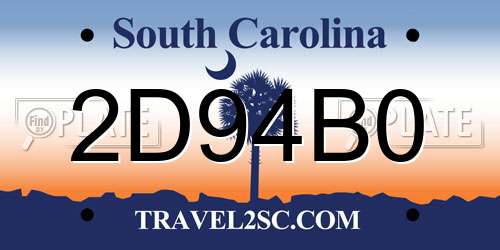 2D94B0 South Carolina License Plate