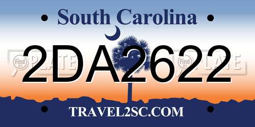 2DA2622 South Carolina License Plate