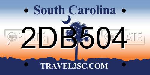 2DB504 South Carolina License Plate
