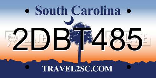 2DBT485 South Carolina License Plate