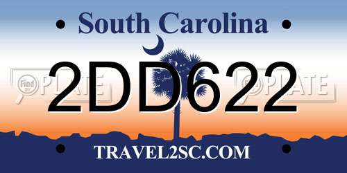 2DD622 South Carolina License Plate
