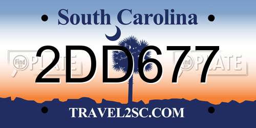 2DD677 South Carolina License Plate