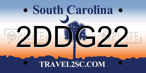 2DDG22 South Carolina License Plate