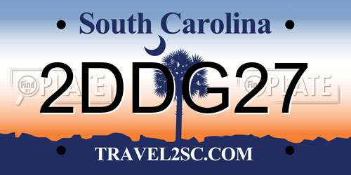 2DDG27 South Carolina License Plate