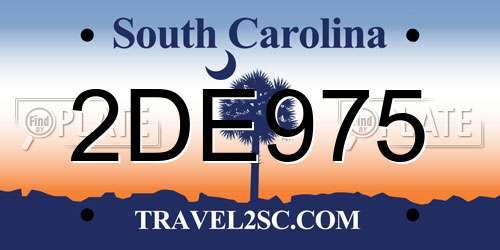 2DE975 South Carolina License Plate