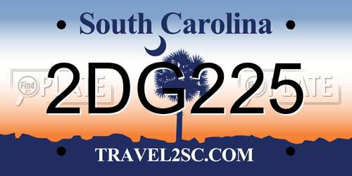 2DG225 South Carolina License Plate