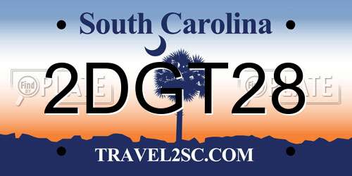 2DGT28 South Carolina License Plate