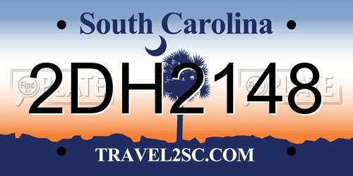 2DH2148 South Carolina License Plate