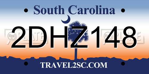 2DHZ148 South Carolina License Plate