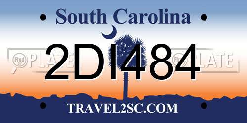 2DI484 South Carolina License Plate
