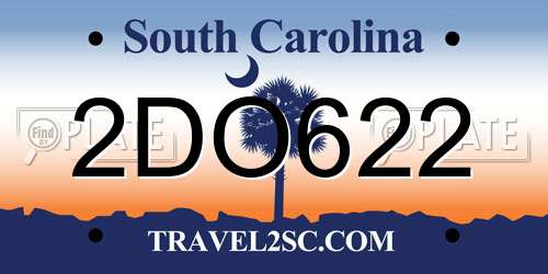2DO622 South Carolina License Plate