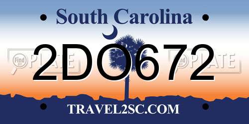 2DO672 South Carolina License Plate