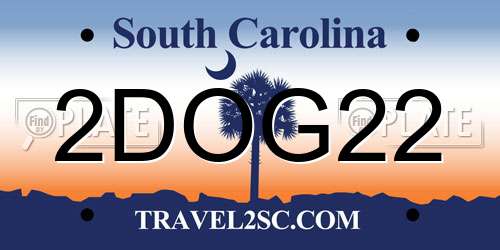 2DOG22 South Carolina License Plate