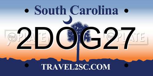 2DOG27 South Carolina License Plate