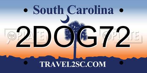 2DOG72 South Carolina License Plate