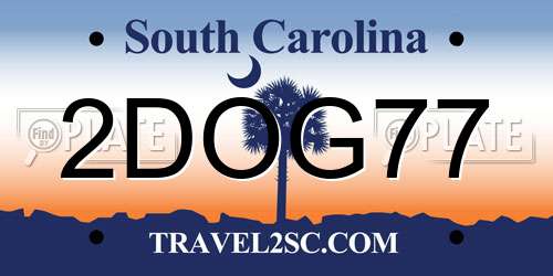 2DOG77 South Carolina License Plate