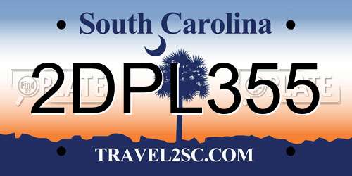 2DPL355 South Carolina License Plate