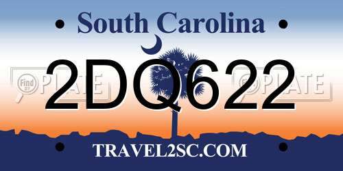 2DQ622 South Carolina License Plate