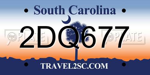2DQ677 South Carolina License Plate