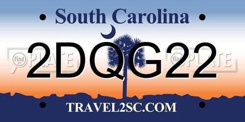 2DQG22 South Carolina License Plate