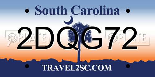 2DQG72 South Carolina License Plate