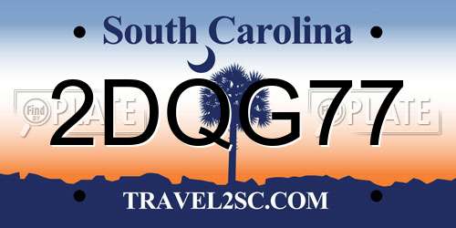 2DQG77 South Carolina License Plate