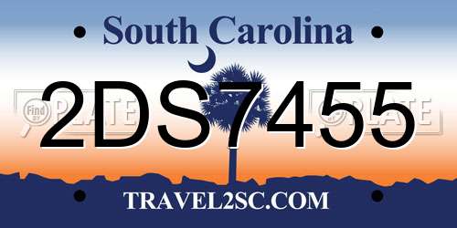 2DS7455 South Carolina License Plate