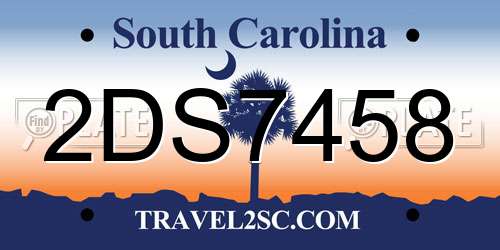 2DS7458 South Carolina License Plate