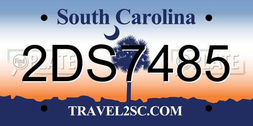 2DS7485 South Carolina License Plate